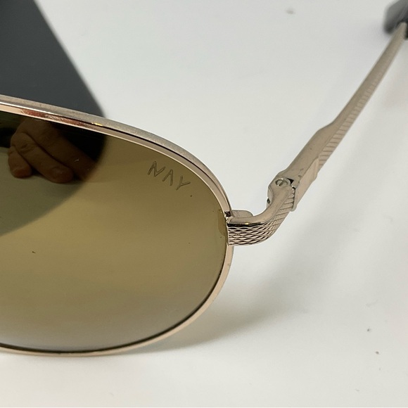 Marc New York aviator polarized gold brown sunglass - Picture 3 of 10